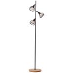 Brilliant Standing Light Avia Metal Wood Black | 380mm - Suitable for 3x E14
