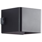 Brilliant Iseo Wall Light Plastic Black 4W 300lm - 830 Warm White | IP44 - Outdoor - Motion and Light Sensor - USB Rechargeable