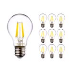 Multipack 10x Noxion Lucent LED E27 Pear Filament Clear 8.5W 1055lm - 827 Extra Warm White | Dimmable - Replaces 75W