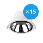 Multipack 15x Noxion LED Downlight Apollo 20W 2300lm 60D - 830 Warm White | 220mm - Cutout 200mm - Alu Reflector - UGR <19