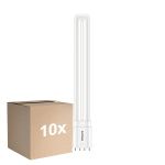 Multipack 10x Philips CorePro PL-L LED Bulb EM/Mains 12W - 830 Warm White | 4-Pin - Replaces 24W