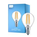 Philips Corepro LED Lustre E14 Ball Filament Clear 6.5W 806lm - 840 Cool White | Replaces 60W