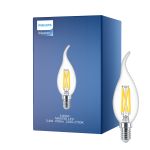 Philips MASTER LED E14 Bent-tip Candle Filament Clear 3.4W 470lm - 922-927 Dim To Warm | Best Colour Rendering - Dimmable - Replaces 40W