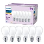 Multipack 6x Philips Bulb LED E27 Pear Frosted 7W 806lm - 827 Extra Warm White