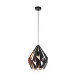 Eglo Pendant Carlton 1 Black, Copper | Suitable for E27