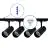 Bright Choice Complete Set 1-Phase Rail 1 Meter Black | incl. 4x Spot + GU10 2700K 3W Dimmable + End Cap, Power Connector