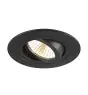 SLV New Tria 75 Spot Aluminium Black Round 8.3W 750lm 38D - 930 Warm White | Cutout 75mm -  Best Colour Rendering - Dimmable 