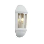 Ansell LED Wall Light Latina Half Lantern White - Suitable for E27 up to 42W | IP65