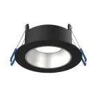 Noxion LED Spot Ares Deep ring Black - With Inner Ring Silver | Cutout 68mm - incl. GU10 Fitting
