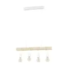 Eglo Pendant Townshend Steel White Wood | IP20 - Suitable for 4x E27 